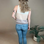Just Peachy Striped Sweater Tank Mystree