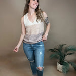Just Peachy Striped Sweater Tank Mystree