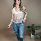 Just Peachy Striped Sweater Tank Mystree