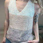 Just Peachy Striped Sweater Tank Mystree