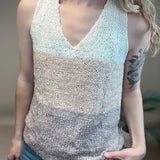 Just Peachy Striped Sweater Tank Mystree