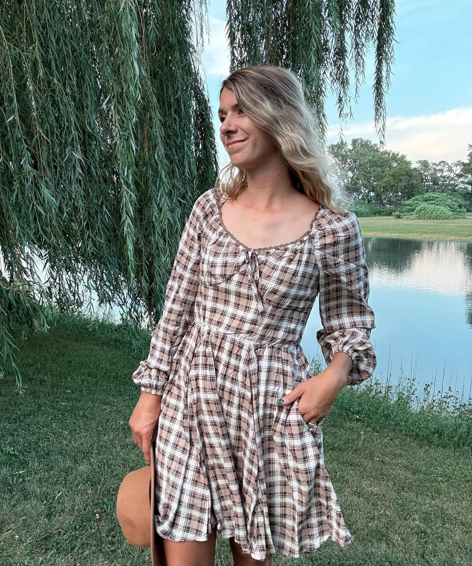 Fall Tartan Mini Dress In Loom