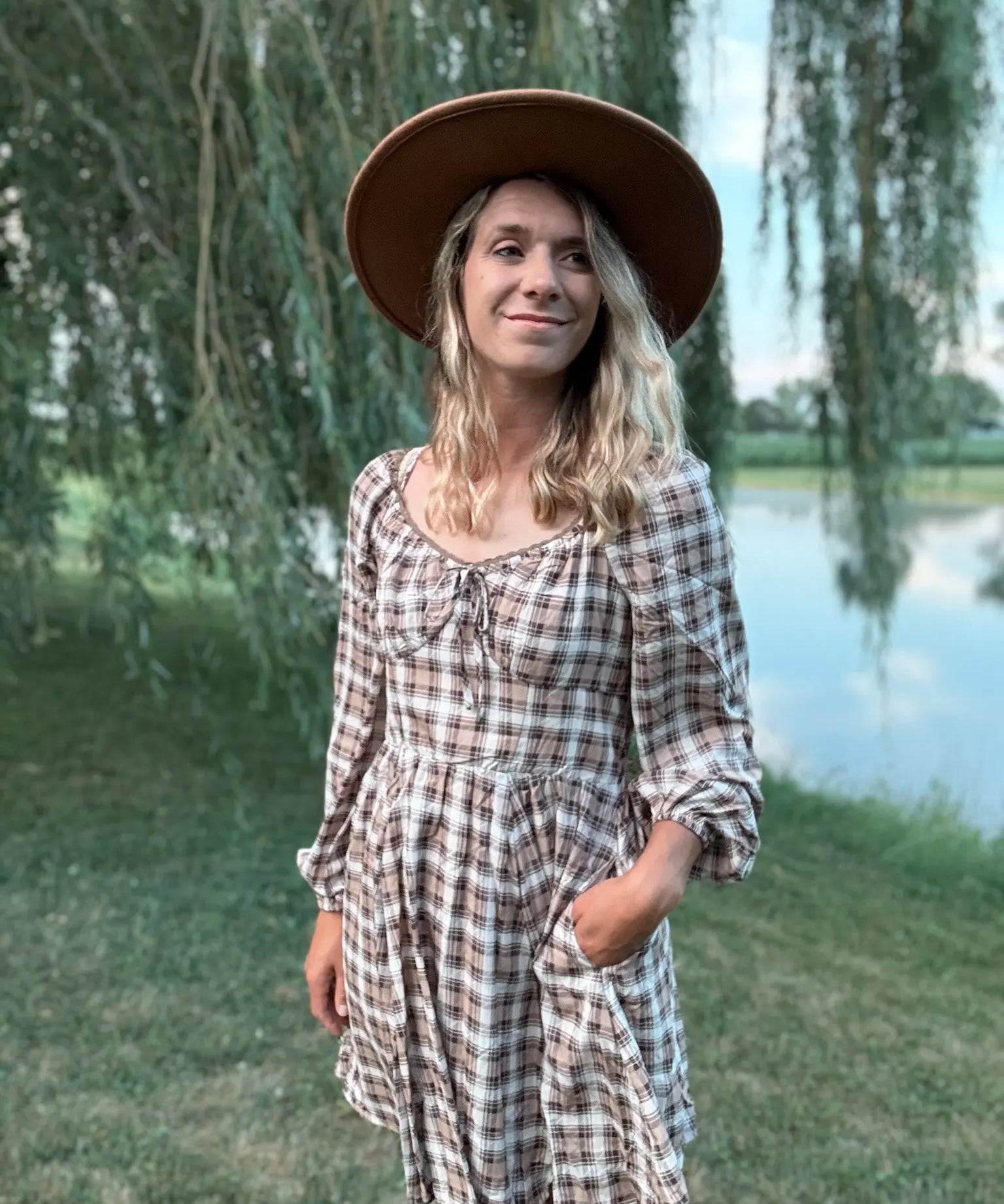 Fall Tartan Mini Dress In Loom