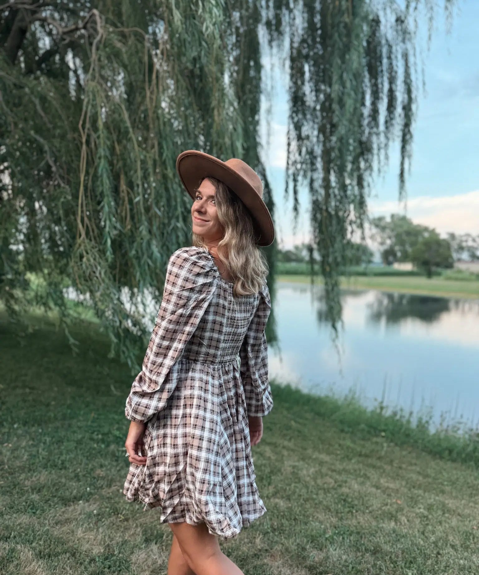 Fall Tartan Mini Dress In Loom