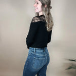 Peekaboo Lace Button Top Blue Ivy