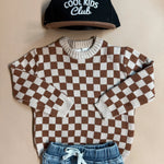 Checkered Knit Toddler Sweater Rivi & Kin