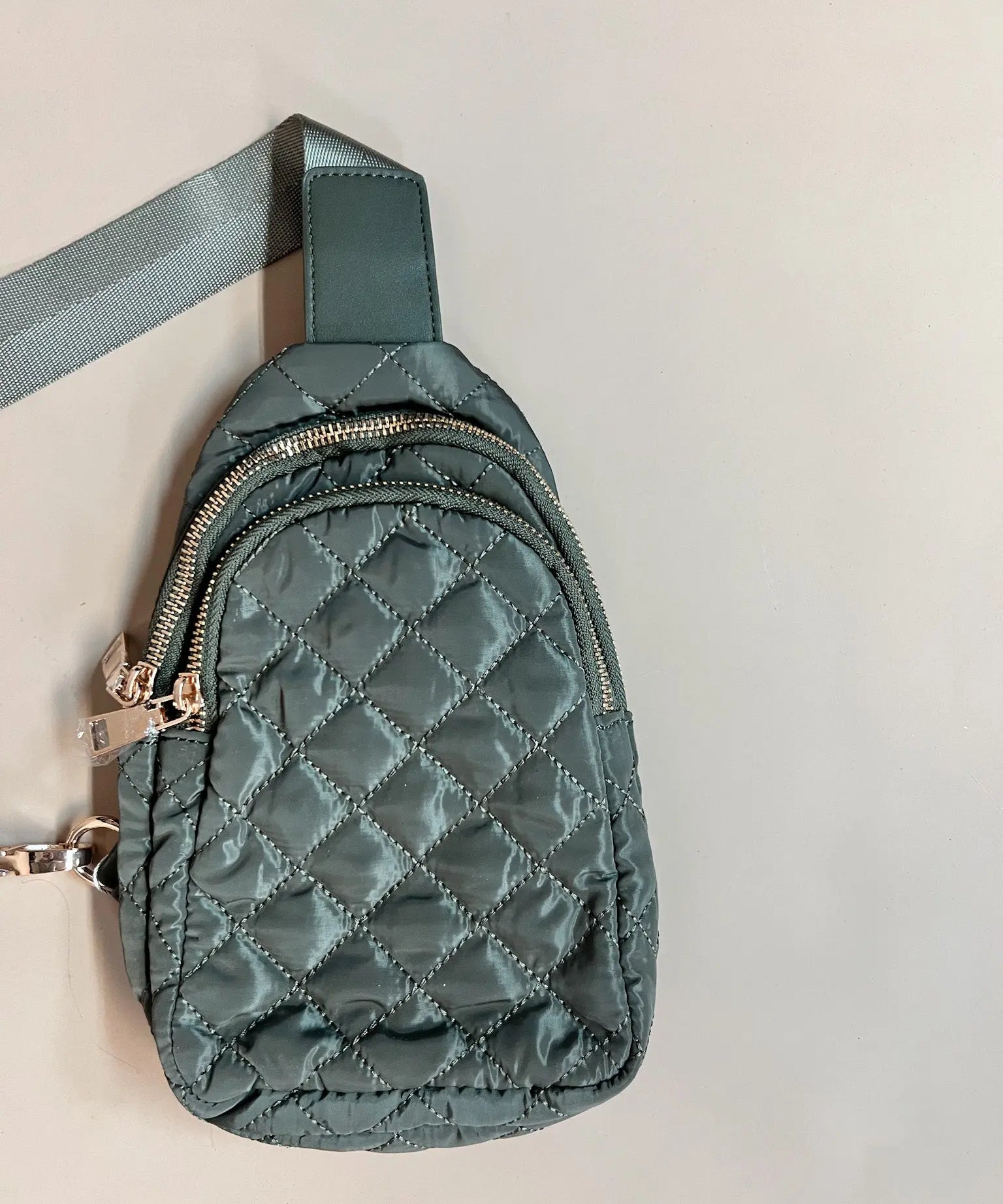 Penelope Puffer Sling Bag - Olive Pretty Simple