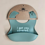 Sage Silicone Bib Raising Brave