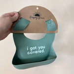 Sage Silicone Bib Raising Brave