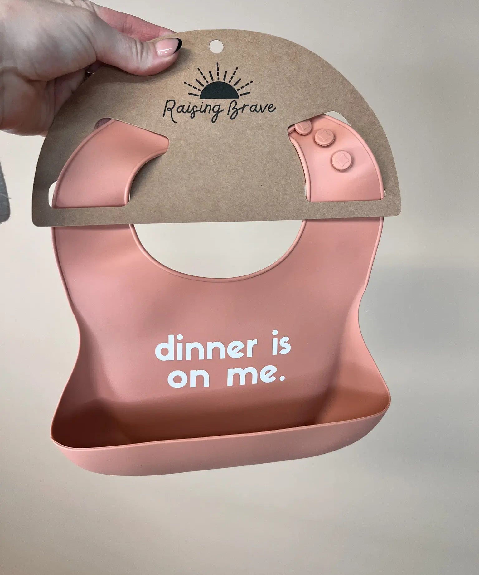 Diner is On Me Silicone Bib Raising Brave