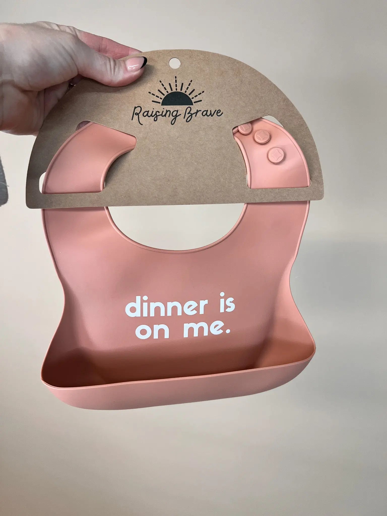 Diner is On Me Silicone Bib Raising Brave
