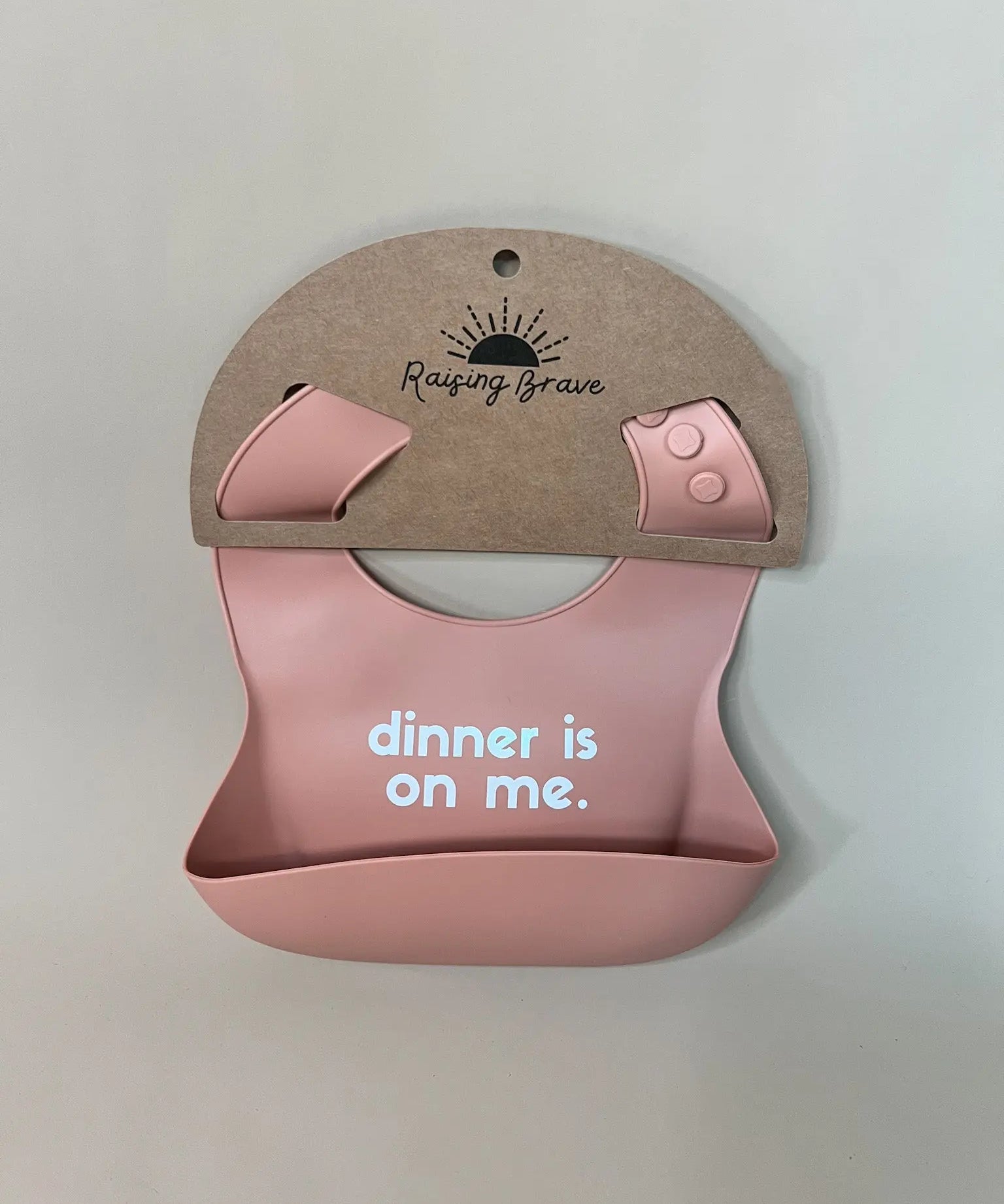 Diner is On Me Silicone Bib Raising Brave