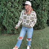 Distressed Checkered Sweater