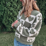 Distressed Checkered Sweater