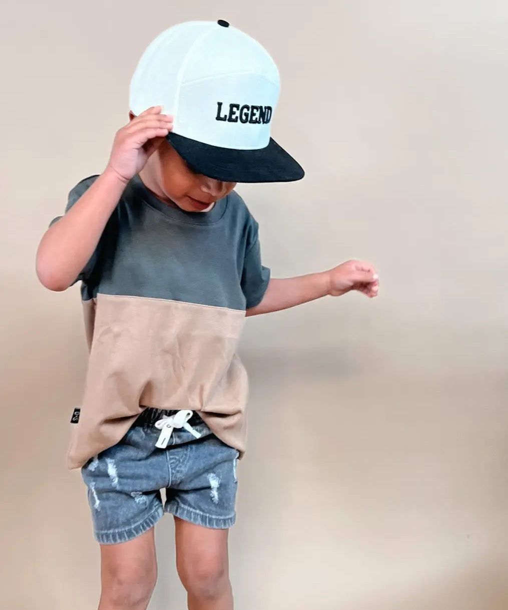 Echo Colorblock Tee Olive and Scout