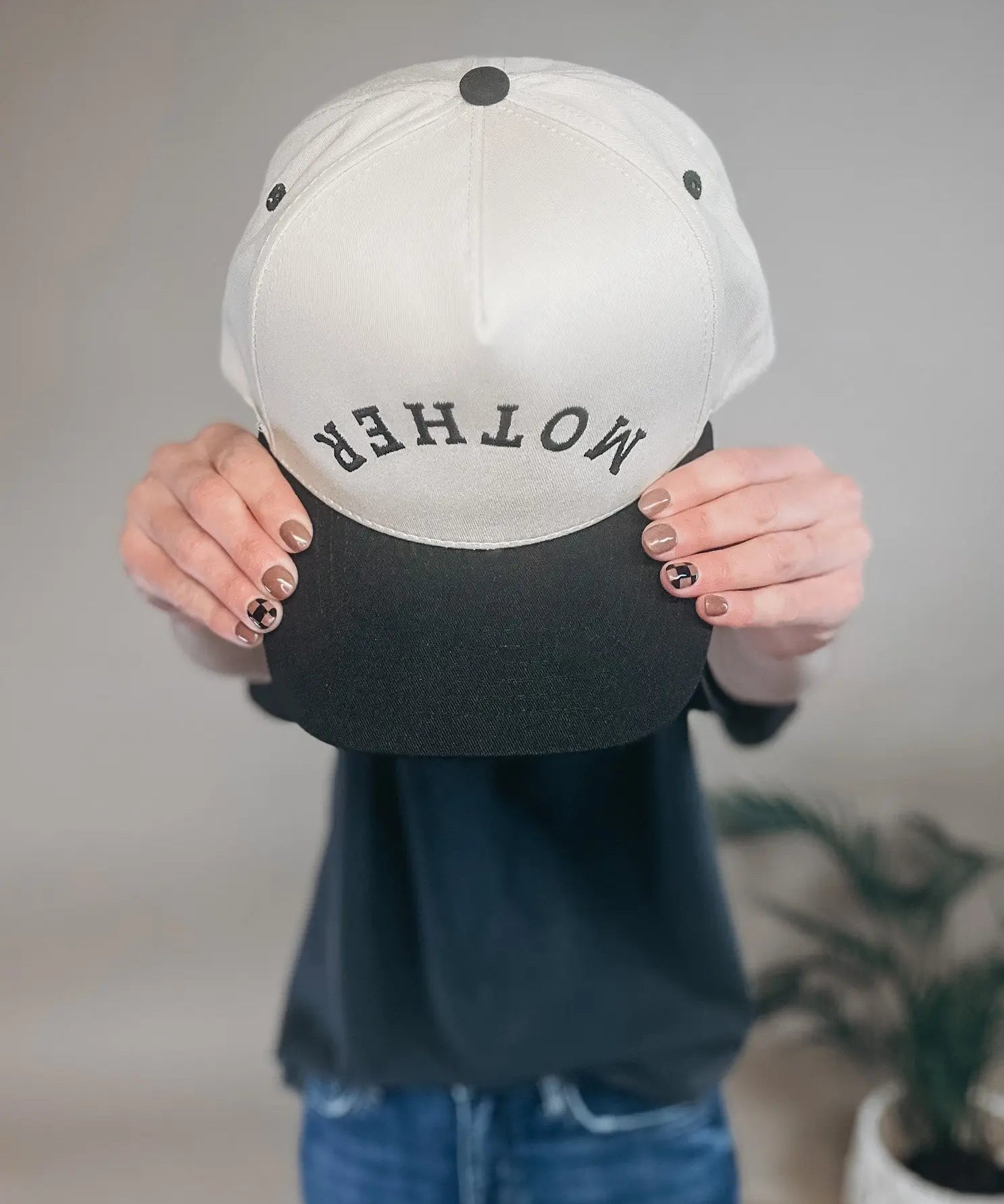 Mother Upside Down Embroidered Hat Fashion City