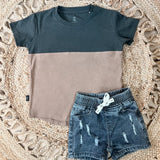 Echo Colorblock Tee Olive and Scout