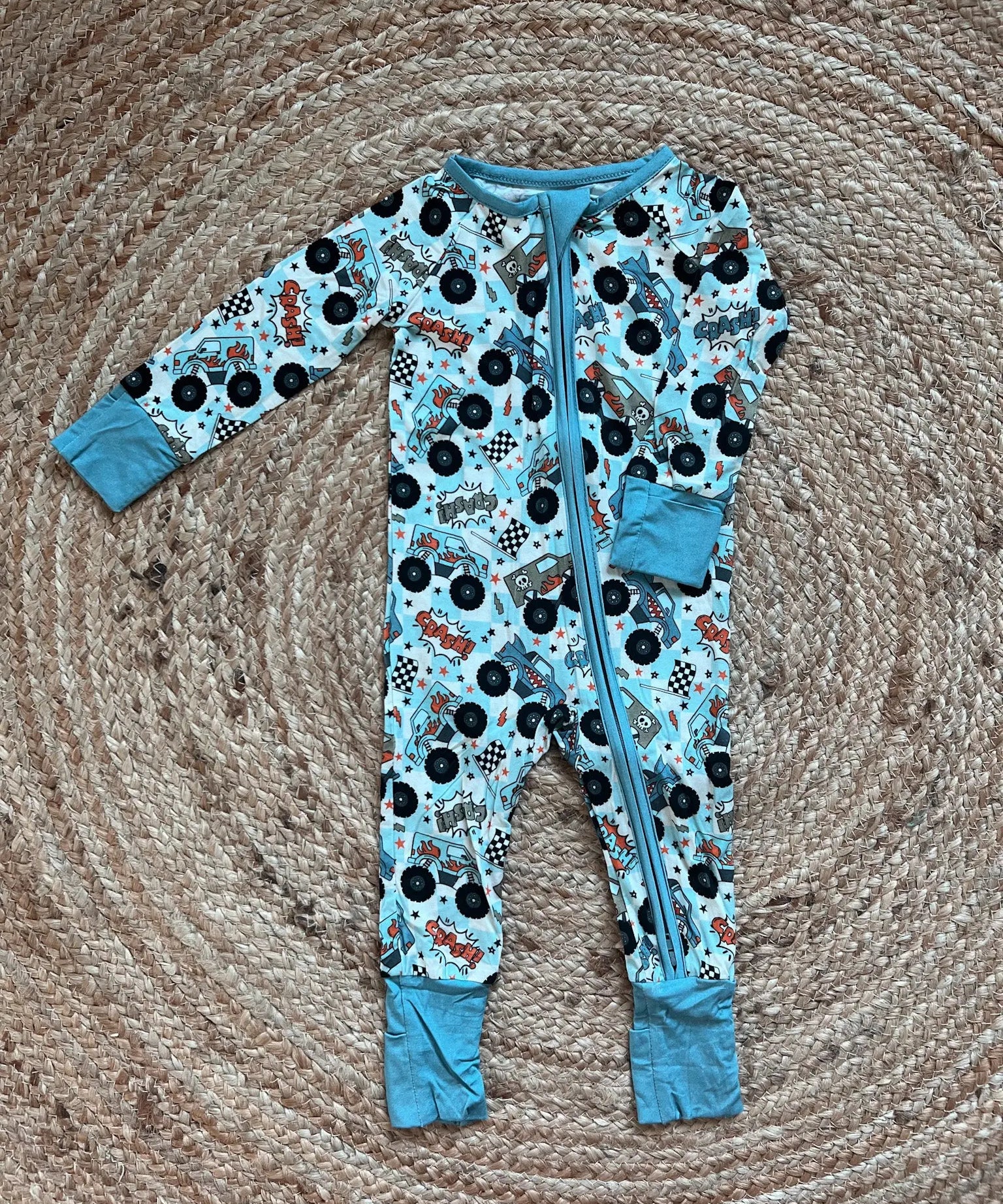 Monster Truck Bamboo Romper Little One Shop