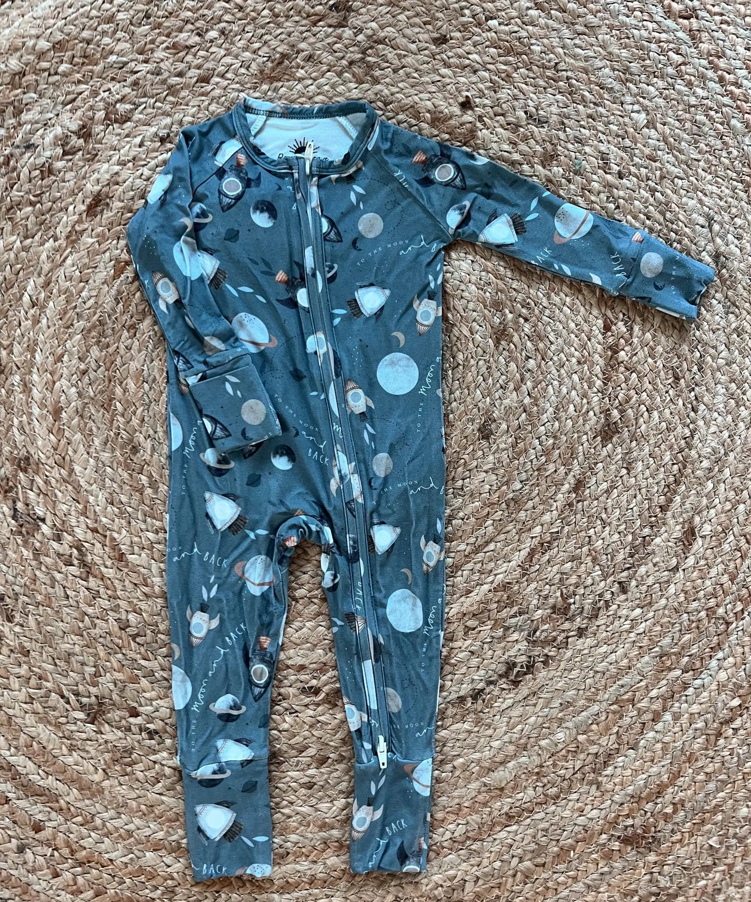 To the Moon Bamboo Romper Raising Brave