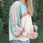 Lace French Terry Top In Loom