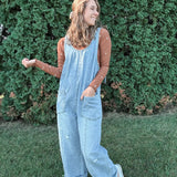 Denim Washed Adjustable Jumpsuit