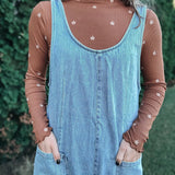 Denim Washed Adjustable Jumpsuit