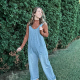 Denim Washed Adjustable Jumpsuit