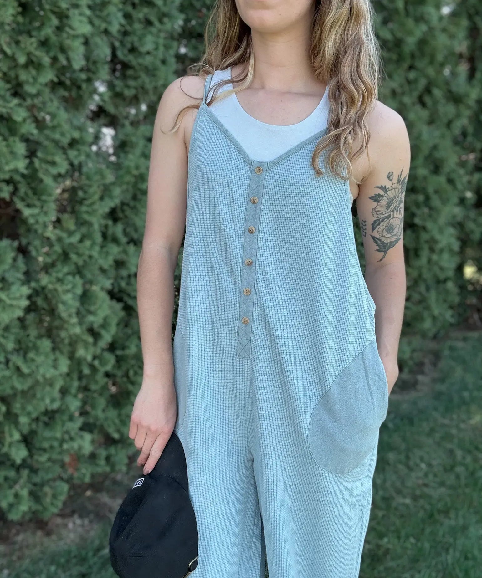 Blue Acid Washed Thermal Jumpsuit Oddi