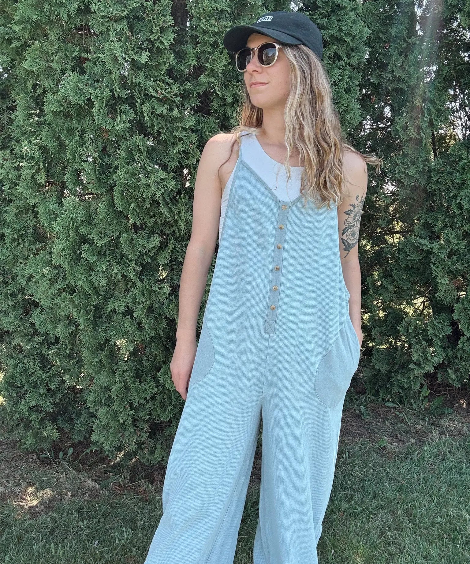 Blue Acid Washed Thermal Jumpsuit Oddi