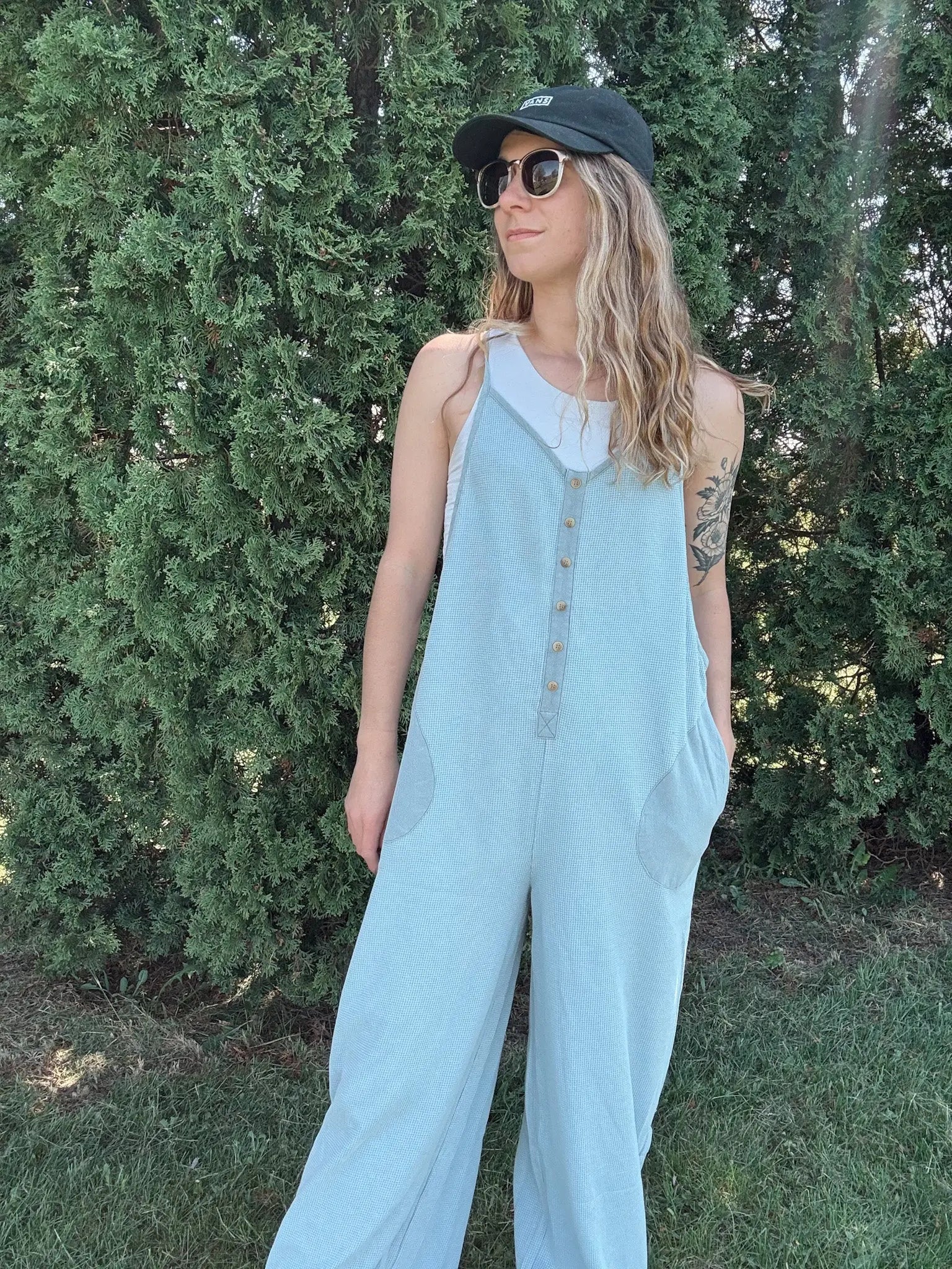 Blue Acid Washed Thermal Jumpsuit Oddi