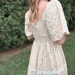 Daisy Smocked Maxi Dress in loom