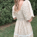 Daisy Smocked Maxi Dress in loom