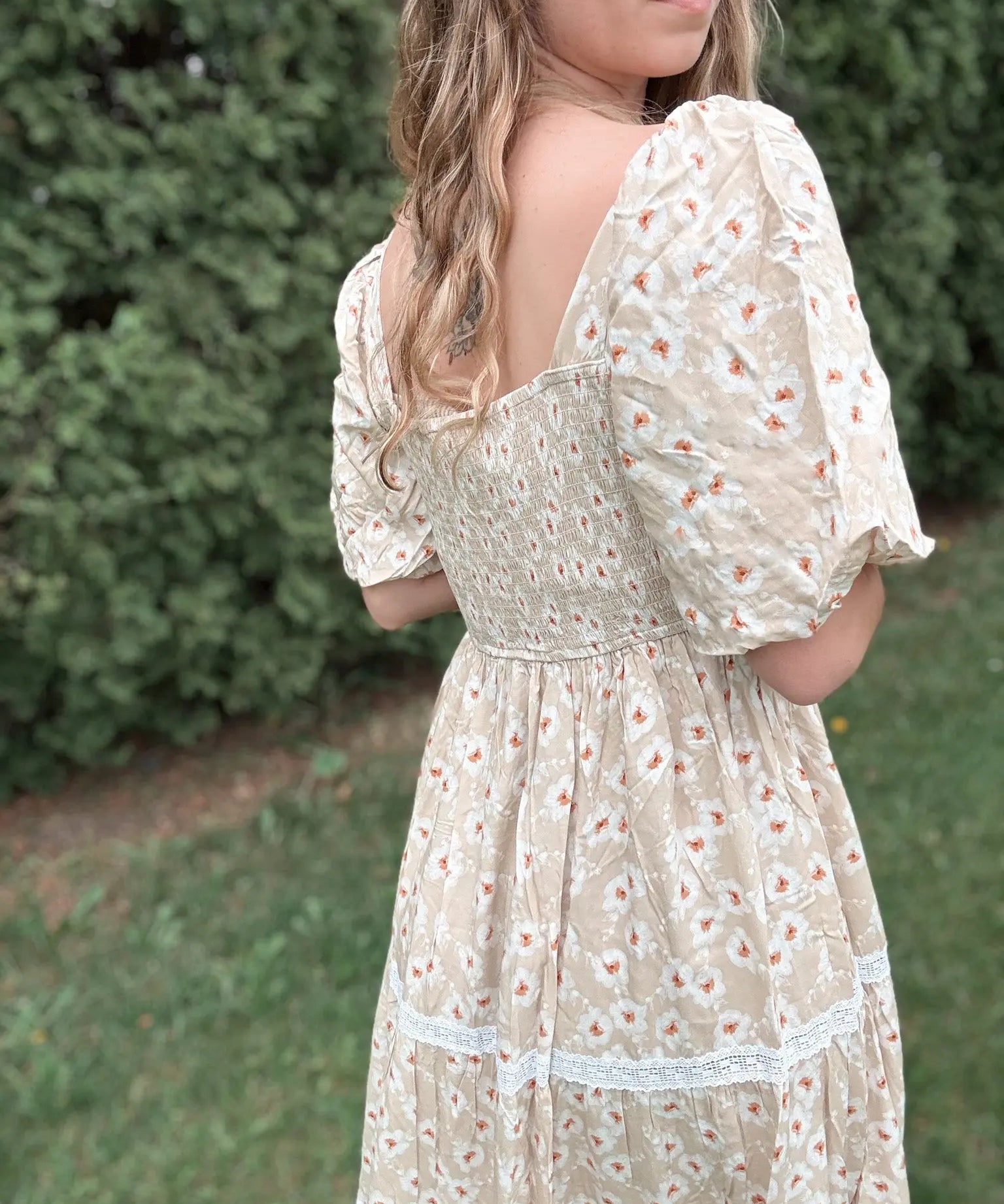 Daisy Smocked Maxi Dress in loom