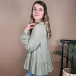 Open Book Tiered Blouse Blue Ivy