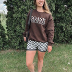 Black Checkmate Biker Shorts Set kimberly c