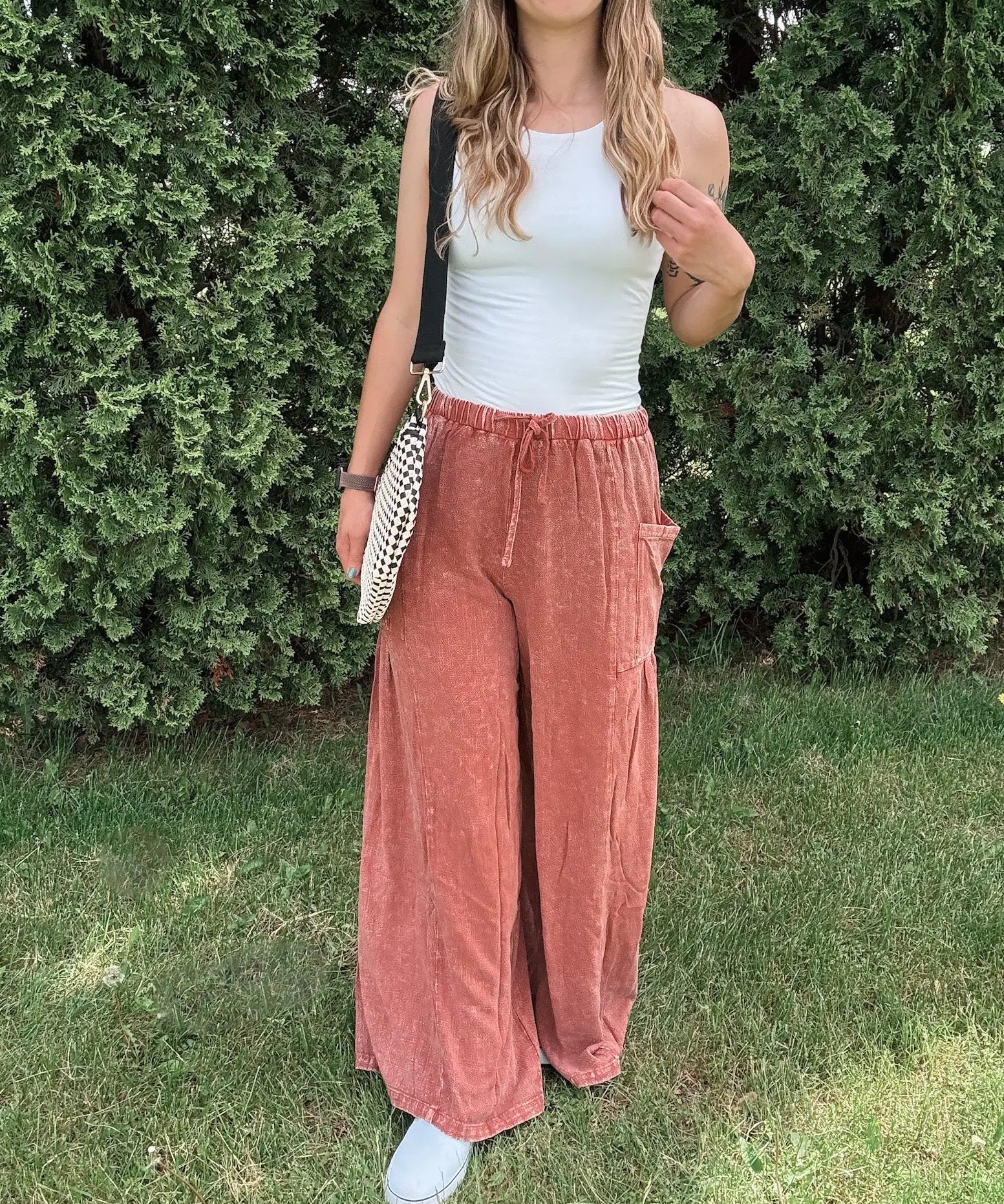 Vintage Mineral Wash Wide Leg Pants mittoshop