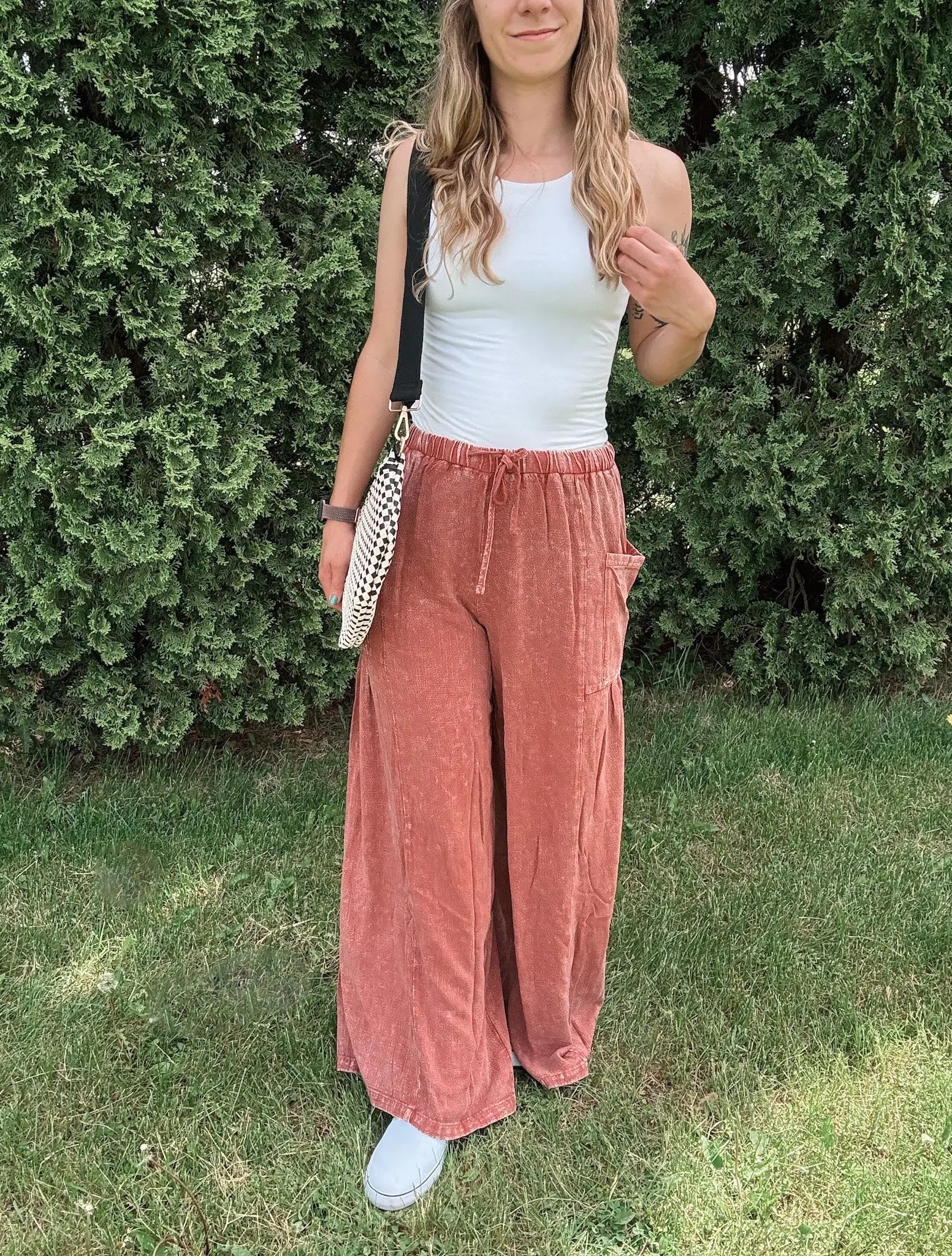 Vintage Mineral Wash Wide Leg Pants mittoshop