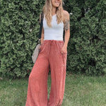 Vintage Mineral Wash Wide Leg Pants mittoshop