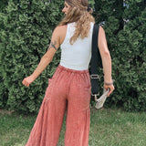 Vintage Mineral Wash Wide Leg Pants mittoshop
