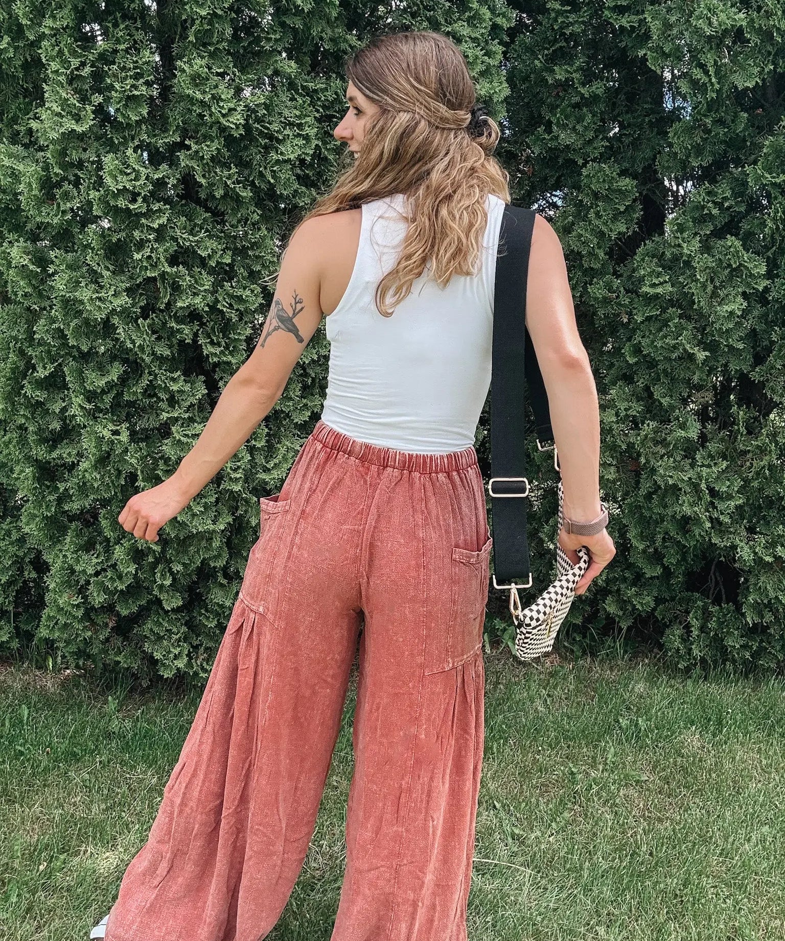 Vintage Mineral Wash Wide Leg Pants mittoshop