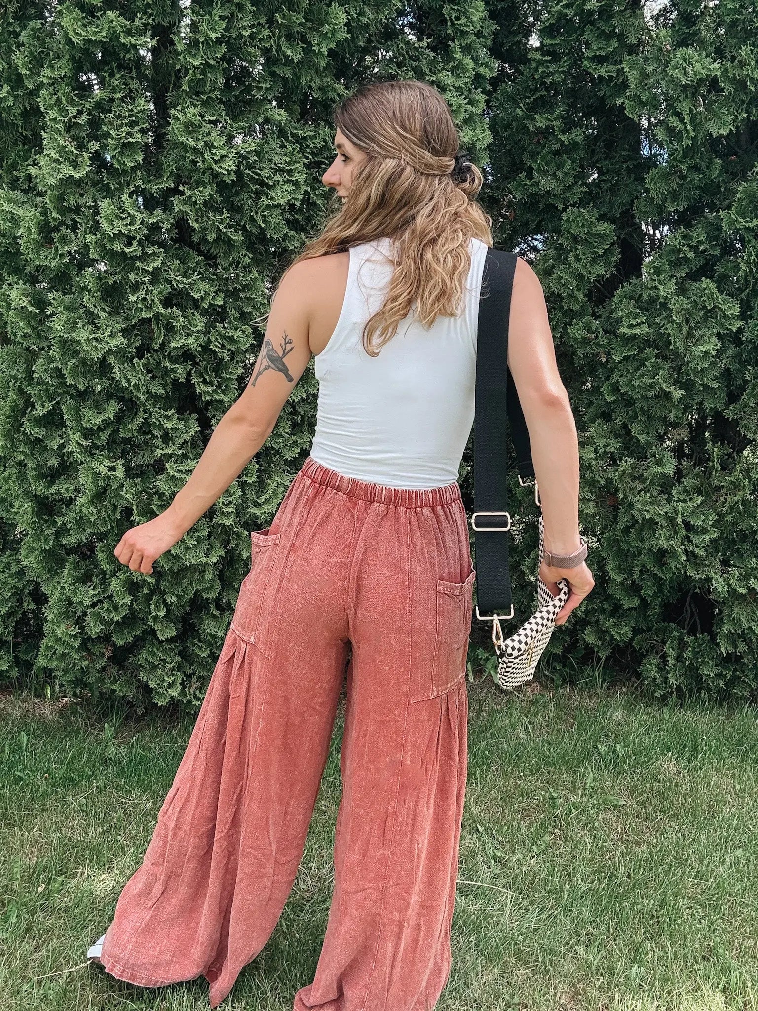Vintage Mineral Wash Wide Leg Pants mittoshop