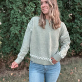 Criss Cross Olive Sweater