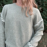 Criss Cross Olive Sweater