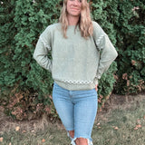 Criss Cross Olive Sweater