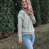 Criss Cross Olive Sweater