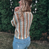 Camel Pine Textured Sweater