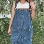 Denim Overall Mini Dress Miss Love