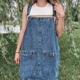 Denim Overall Mini Dress Miss Love