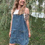 Denim Overall Mini Dress Miss Love