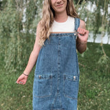 Denim Overall Mini Dress Miss Love
